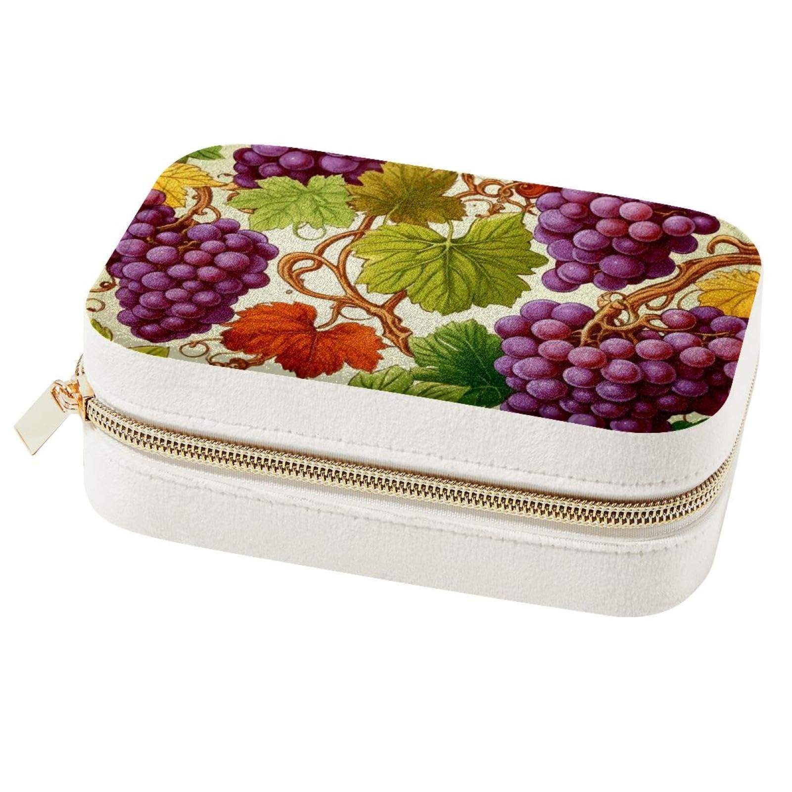 Boîte à bijoux de voyage violette portable pour ranger bagues et boucles d'oreilles