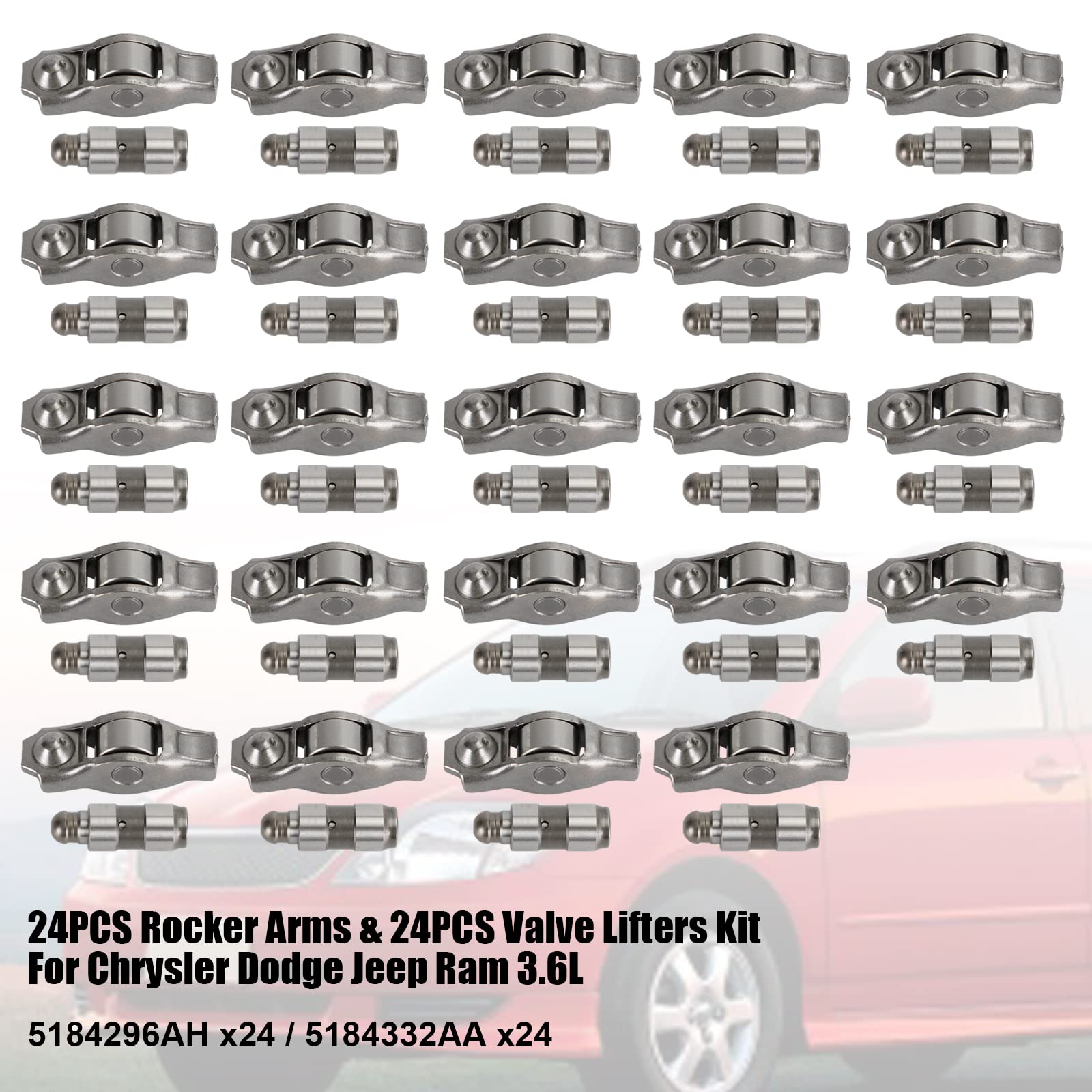 24PCS Rocker Arms & 24PCS Valve Lifters Kit für Chrysler für Dodge für Jeep Ram 3.6L