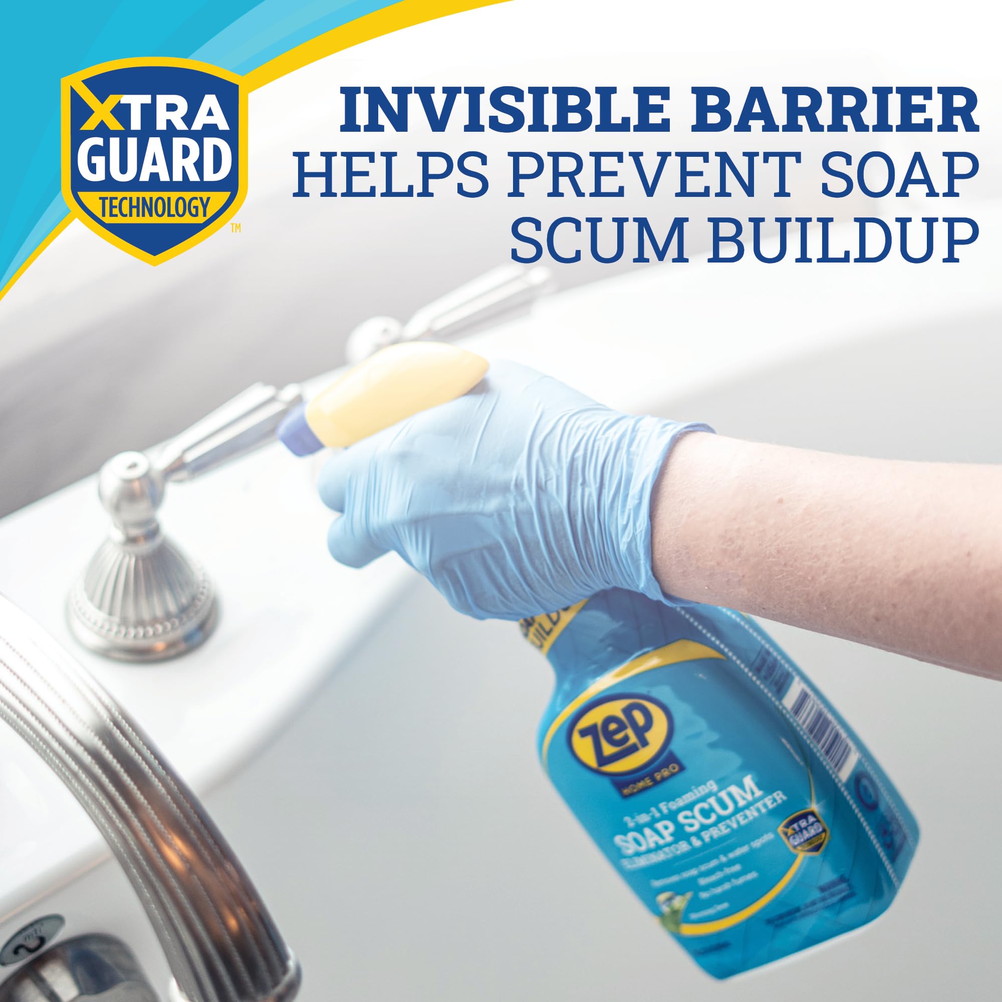 Why Does Soap Scum Build Up on Shower Doors? Fixes (2026) 1 Zep Home Pro 2-in-1 Foaming Soap Scum Eliminator and Preventer, Morning Dew Scen - product photo
