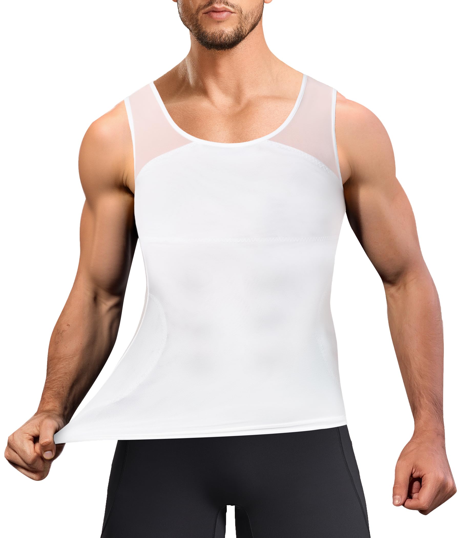 TAILONG Compression Shirt Men Shapewear Slimming Body Shaper Vest Workout Tank Top Undershirt