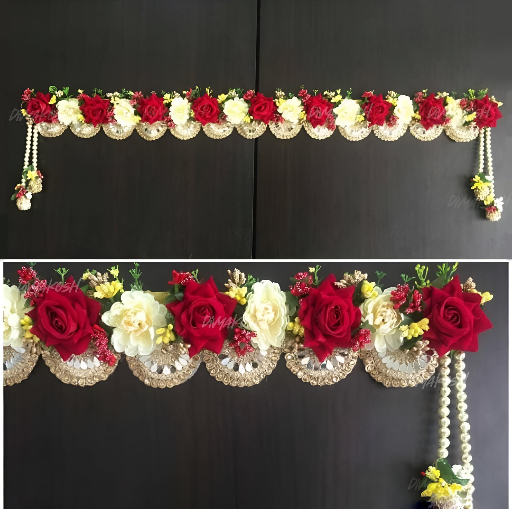 Divyakosh Handicraft Flowers Door Hanging Toran for Home Decoration, Thoranam/Thorans/Bandarwal for Main Entrance Door, Multicolour , Size - 38 Inch
