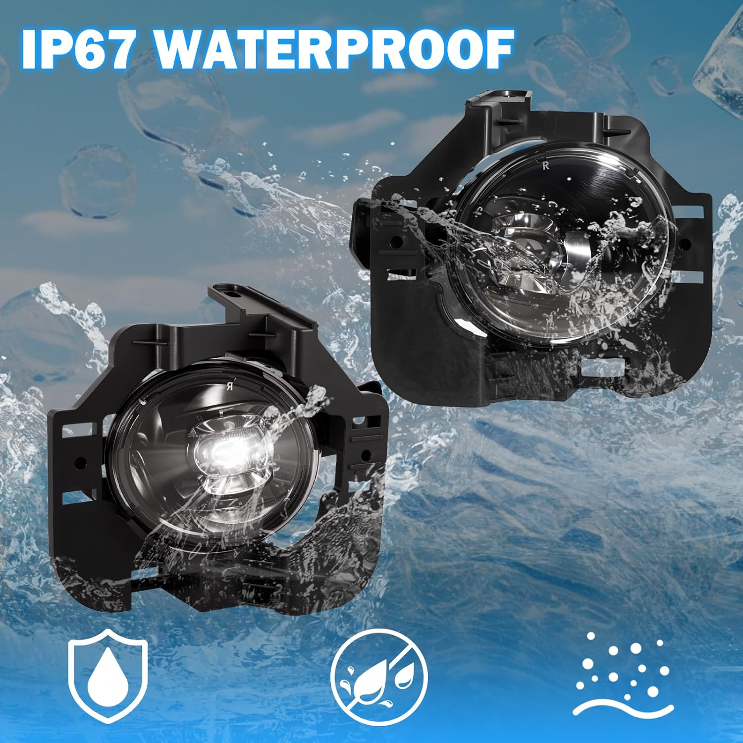 LED Fog Lights Compatible with 2007-2009 Nissan Altima 4DR Sedan Bumper Driving Fog Lamps Assemblies with Switch and Wiring Harness