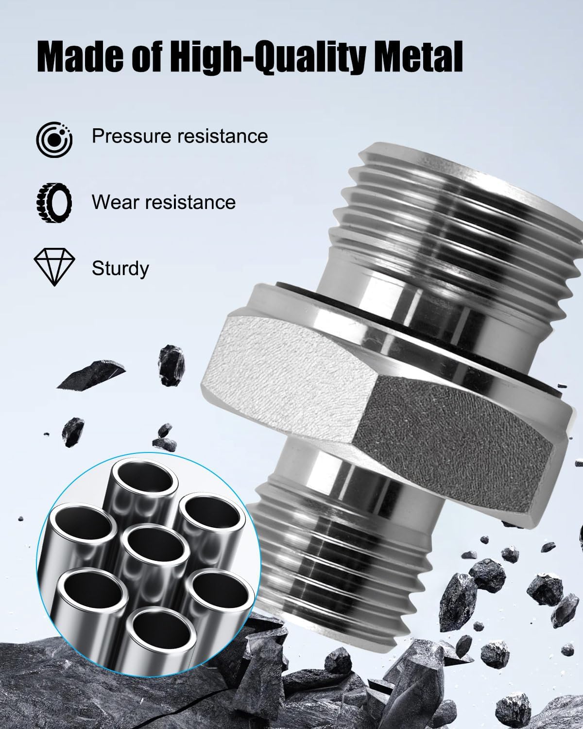 14H to 18ED Fitting Adapters Fit for Hard Steel Various Metric Thread External Cone British Pipe, 2Pcs