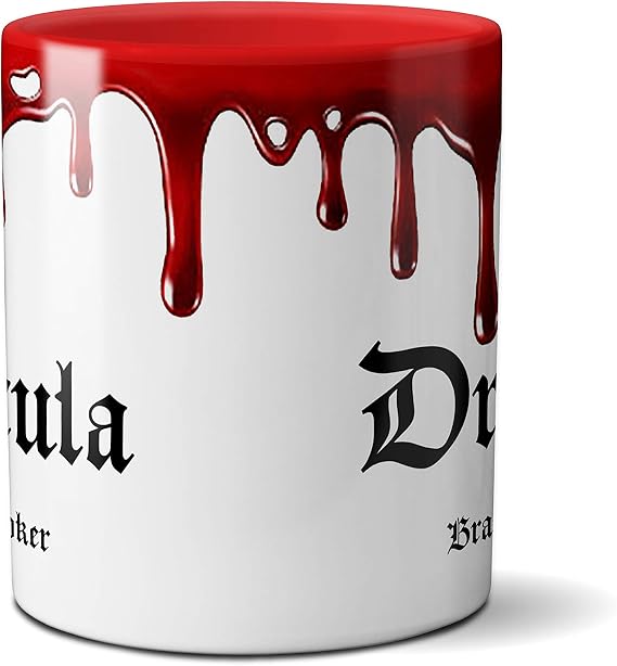 Universal Zone Dracula by Bram Stoker Kupa. Drakula kitap tasarımlı kahve kupası, Edebiyat kupası, Kitap kupası, Kitap kupası, Kitap severler kupası