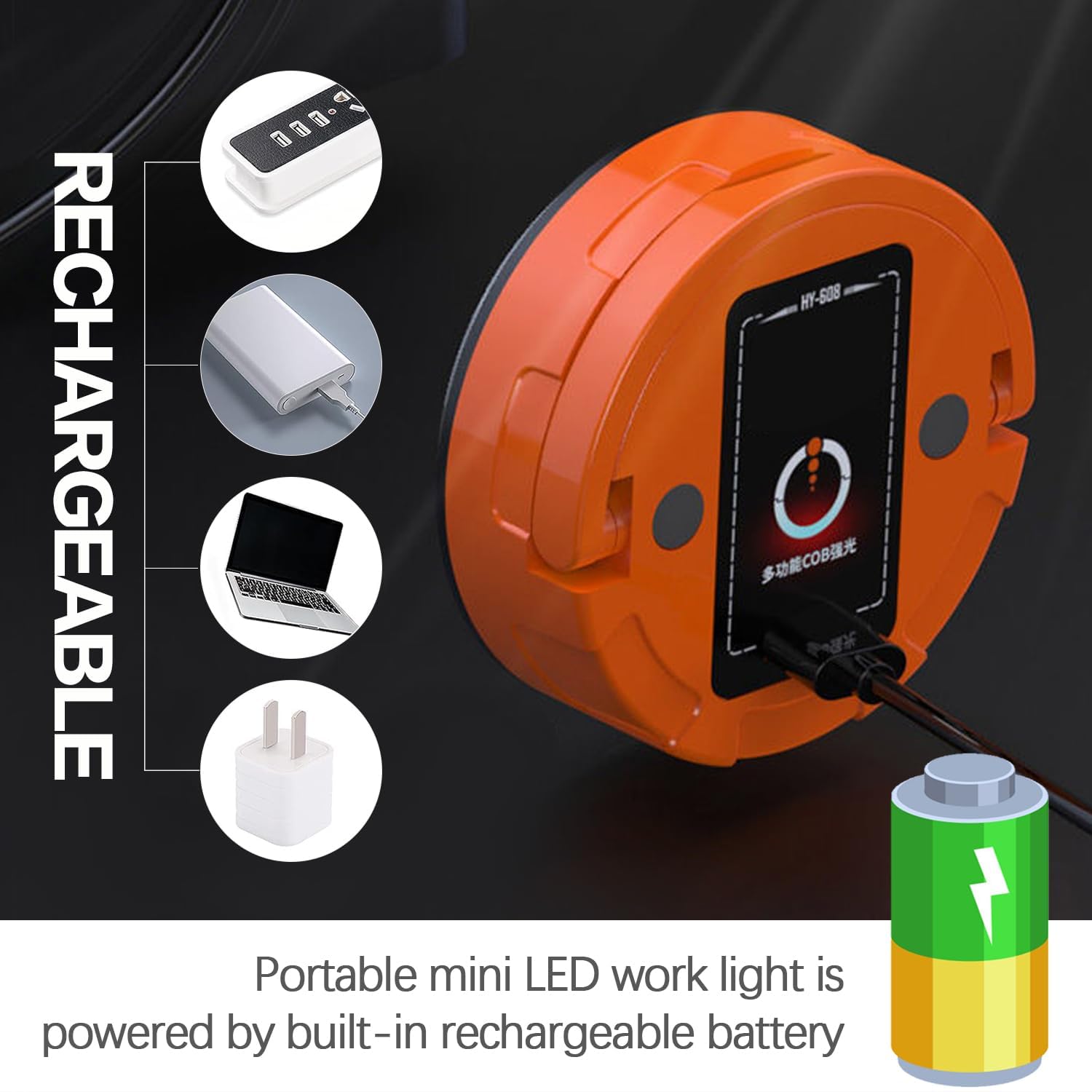 POCKETMAN Magnetic COB Work Light Mini Caming Tent Lamp with Hanging Hook 3 Mode Night Light Rechargeable Waterproof Portable Lamp Outdoor Home Emergency (10)