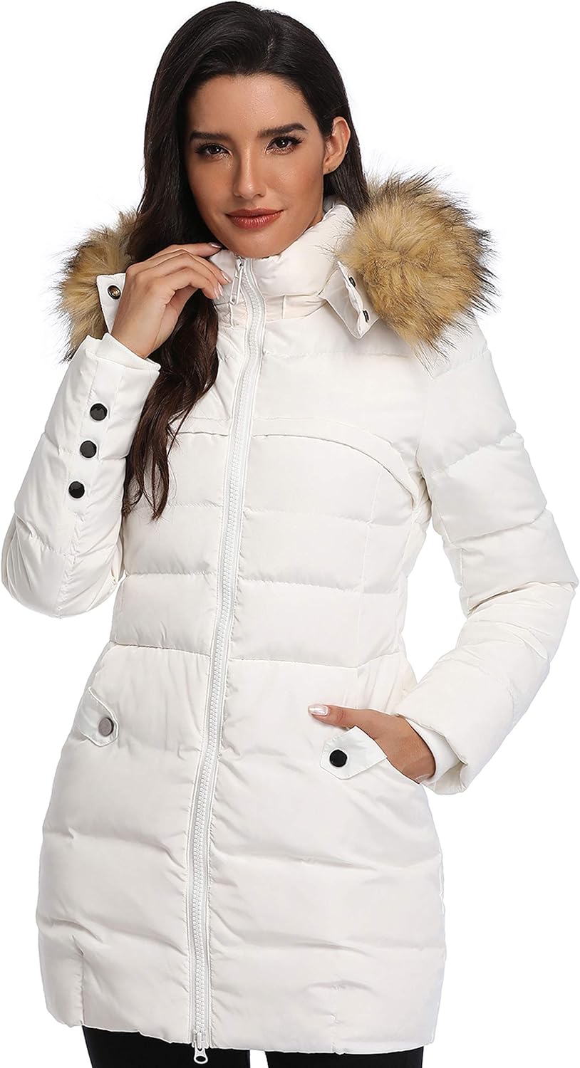 Epsion Women's Hooded Thickened Long Down Jacket Winter Down Parka Puffer Jacket - Image 4