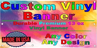 Personalized Custom Vinyl Banner Printing Indoor or Outdoor use Printed Business Event Birthday Party Large Custom Vinyl Banner for Party Decoration (Banner WITH hem, 36x72in(3x6ft))