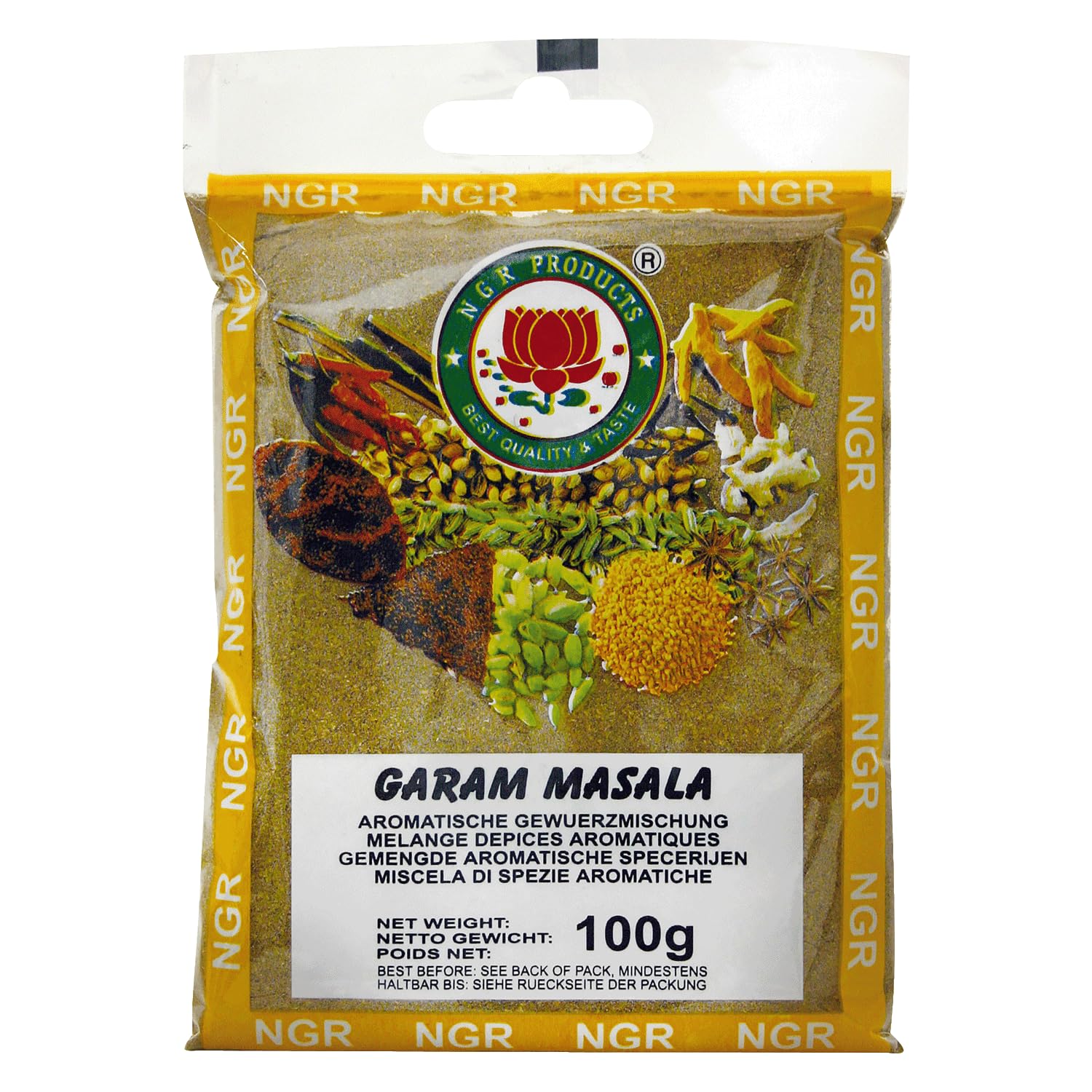 Ngr Garam Masala, Gewürzmischung zum Würzen von Gerichten, vegan, halal, glutenfrei (1 x 100 g)