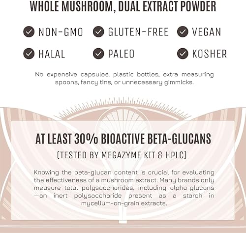 Miniatura 6 de Hamilton's Crucial Cordyceps  Polvo de extracto de hongo orgánico para resistencia y apoyo inmunológico  Alta potencia  30% beta-glucanos  Sin