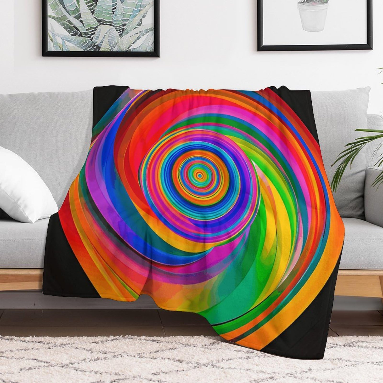 Couverture en micro polaire 177x203 cm chaude et légère pour lit et canapé