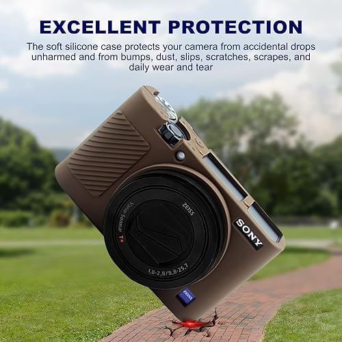 Miniatura 2 de RX100 VII - Funda protectora de silicona suave para cámara digital Sony DSC-RX100 III RX100 V RX100 IV RX100 VII (café)