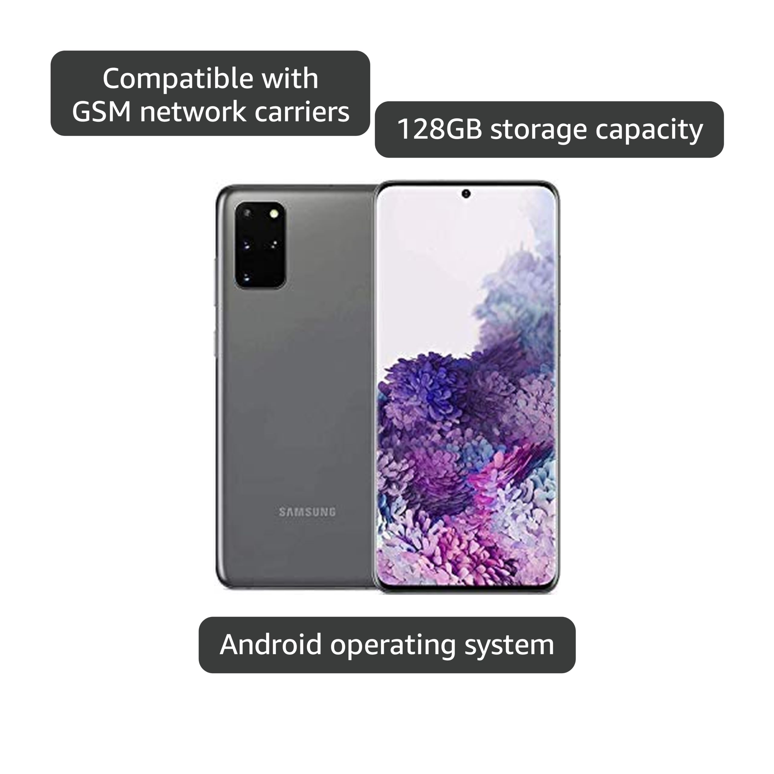 Amazon.com: Samsung Galaxy S20+ 5G, US Version, 128GB, Cosmic Gray