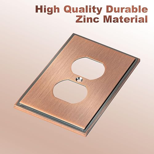 Miniatura 2 de Placa decorativa de pared suave y moderna para interruptor (decorador triple, cobre antiguo)