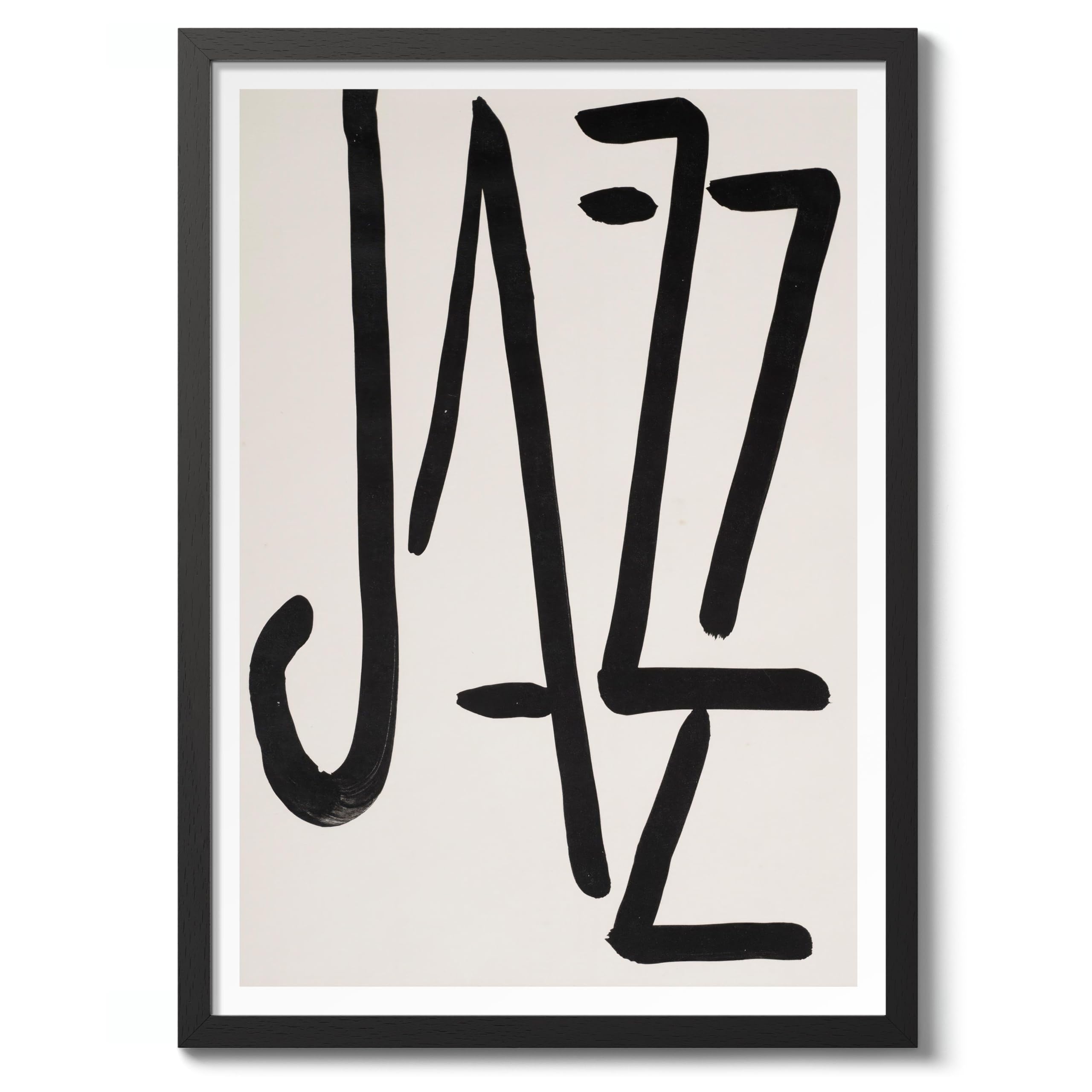 Jazz Henri Matisse Poster. Classic Art Painting Print, Art Exhibition Neutral Wall Art, Modern Minimalist Home Decor Picture, Archival Matte, A2 (Black Frame) - 59.4x42cm