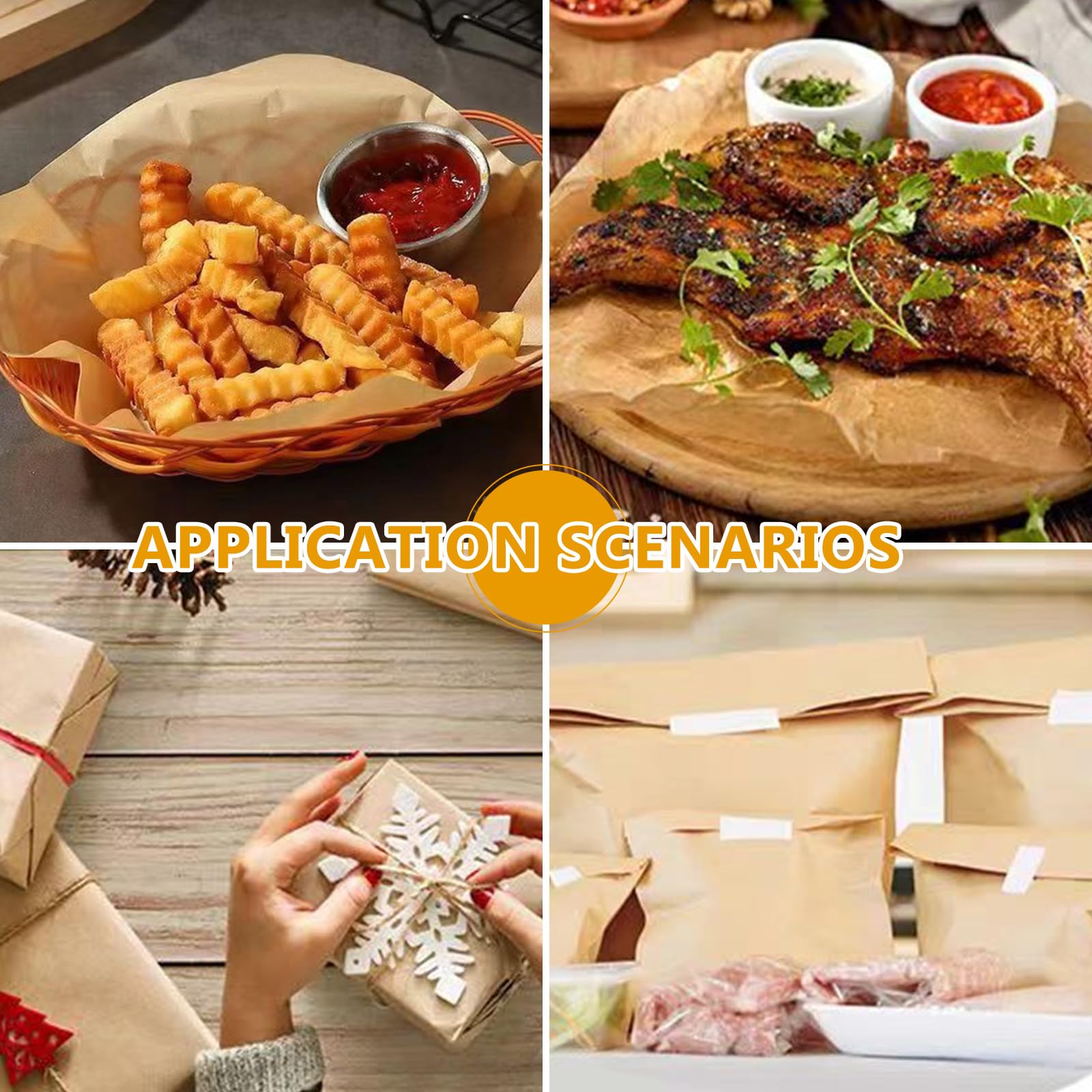 Butcher Paper Roll, Carta da Macellaio Perfetta per Affumicare Carne di Petto di Manzo, per Uso Alimentare per Grigliate, Grigliata, Cottura Perfetta di Succosi, 40 cm x 15 m, Colore Legno