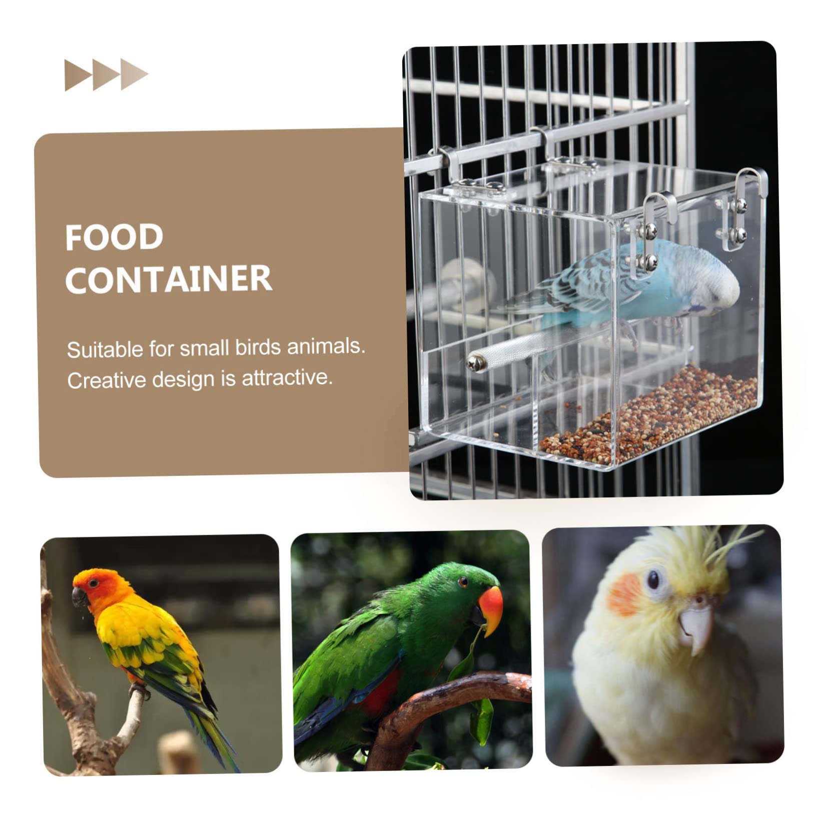 Mangeoire Automatique pour Cage à Oiseaux en Plastique Acrylique