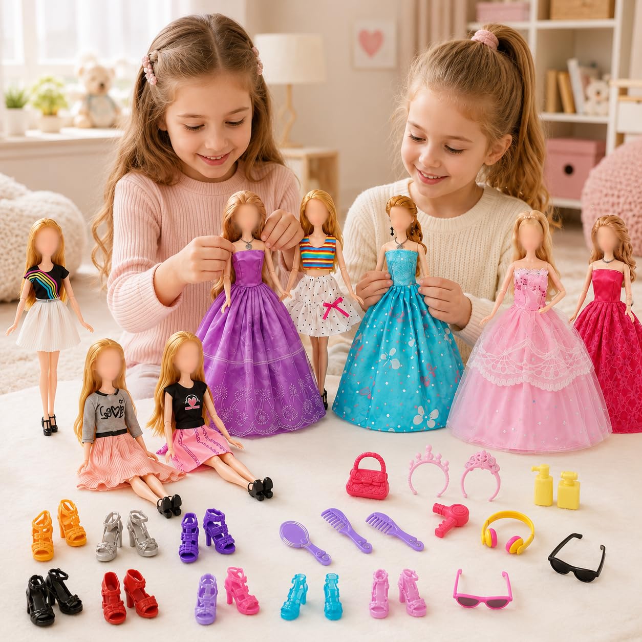 32 Pièces De Fringues Et Accessoires Pour Poupées 11,5″ – La Garde-robe De Rêve Pour Petites Fashionistas !