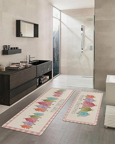 Miniatura 2 de Tapete de baño de Navidad a cuadros para bañera, antideslizante, de secado rápido y absorbente, tierra de diatomeas, fregadero, dormitorio, cocina,