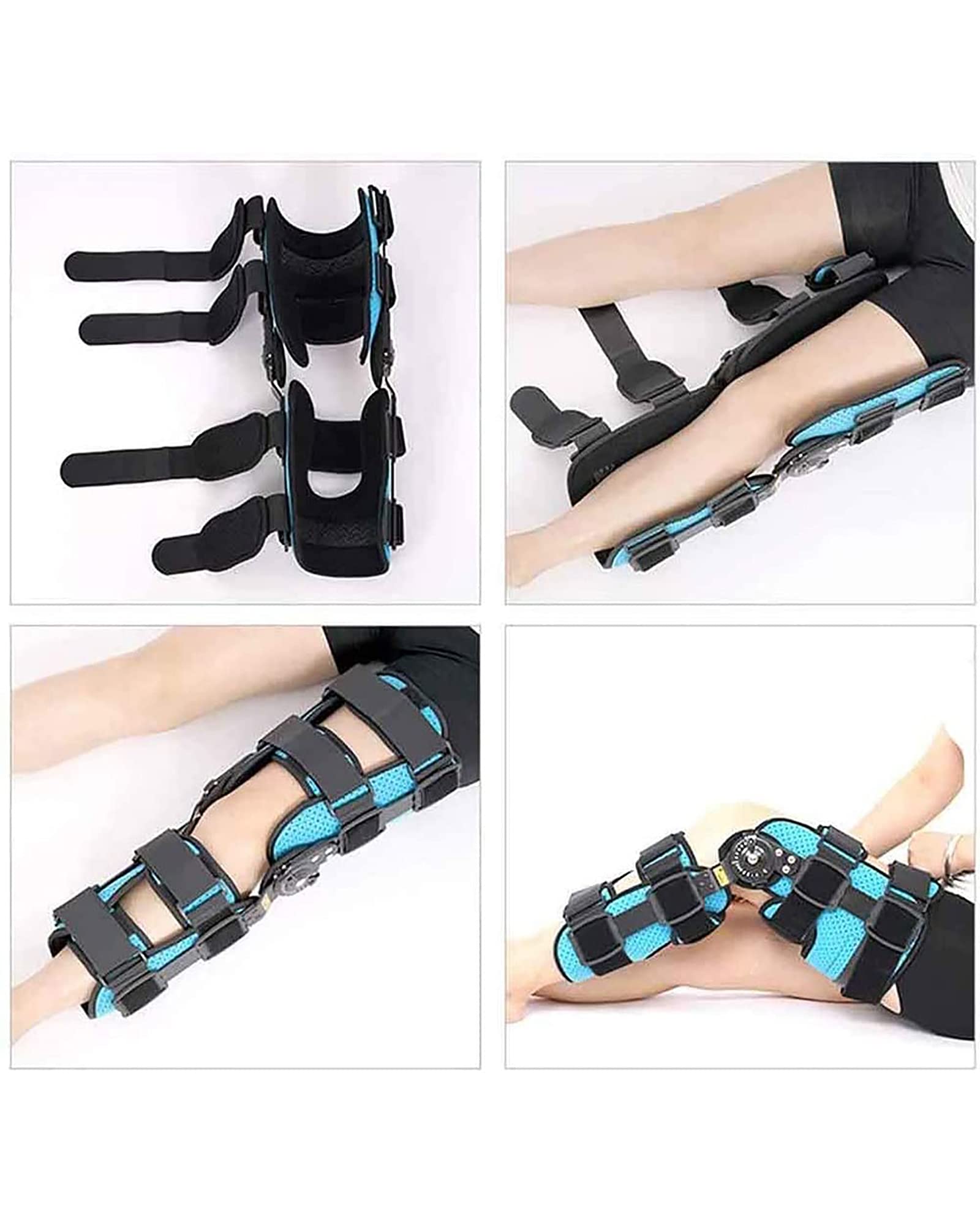 Ortesi del ginocchio Regolabile Staffa di fissaggio dell'articolazione del ginocchio articolata Stabilizzatore per gambe in lega di alluminio Dispositivo di allenamento per il recupero di infortuni