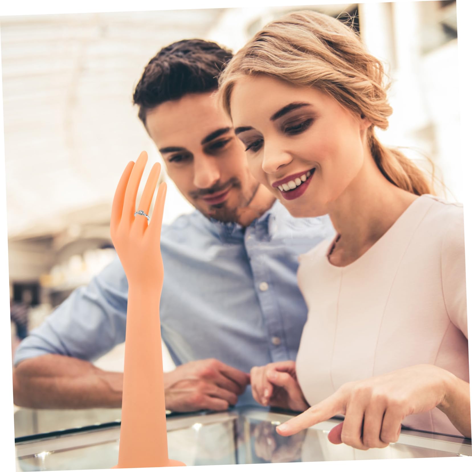 MUCKLILY Hand Model Props Maniquine Hand Long Mannequin Hand for Display Glove Hand Statue Display Mannequin Hand for Bracelet Hand Sculpture Hand Mannequin for Bracelet Display PVC Plastic