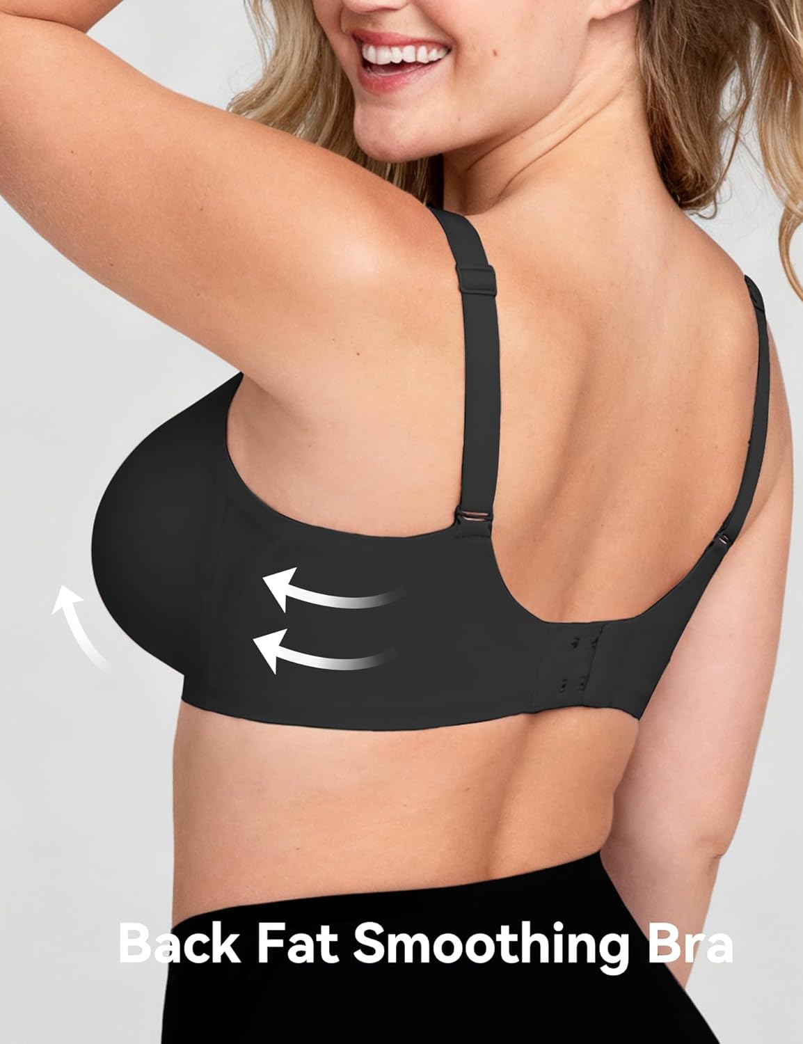 NOTEXT Women's Deep V Wireless Push Up Bra, Seamless T-Shirt Bralette with Jelly Strip Support, Invisible Wirefree Comfort - Image 4