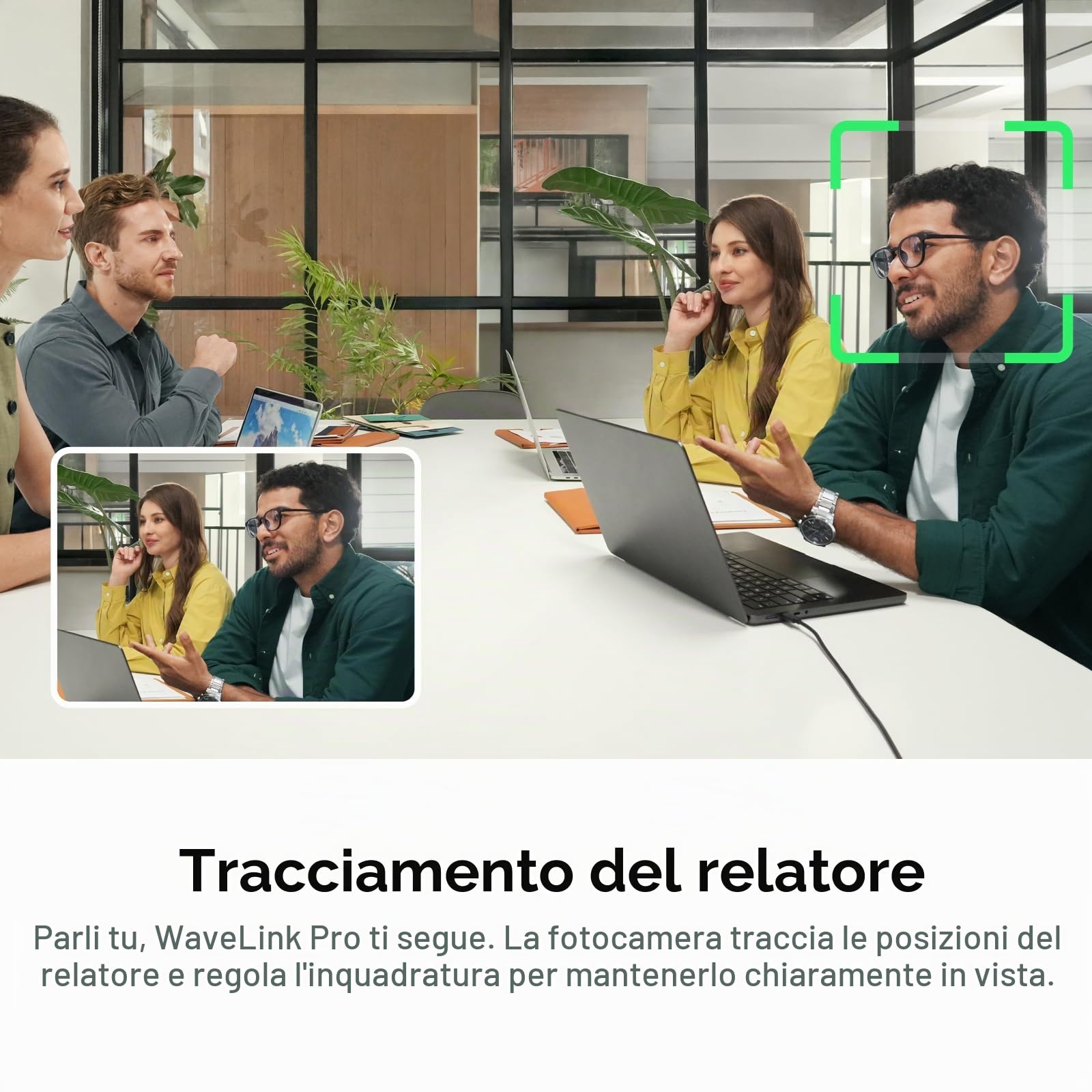 Insta360 WaveLink Pro Nero grafite - Vivavoce e cam 4K per sale riunioni, tracciamento interlocutori, acquisizione vocale 5m 360°, riduzione rumore, trascrizione e riepiloghi IA, plug & play