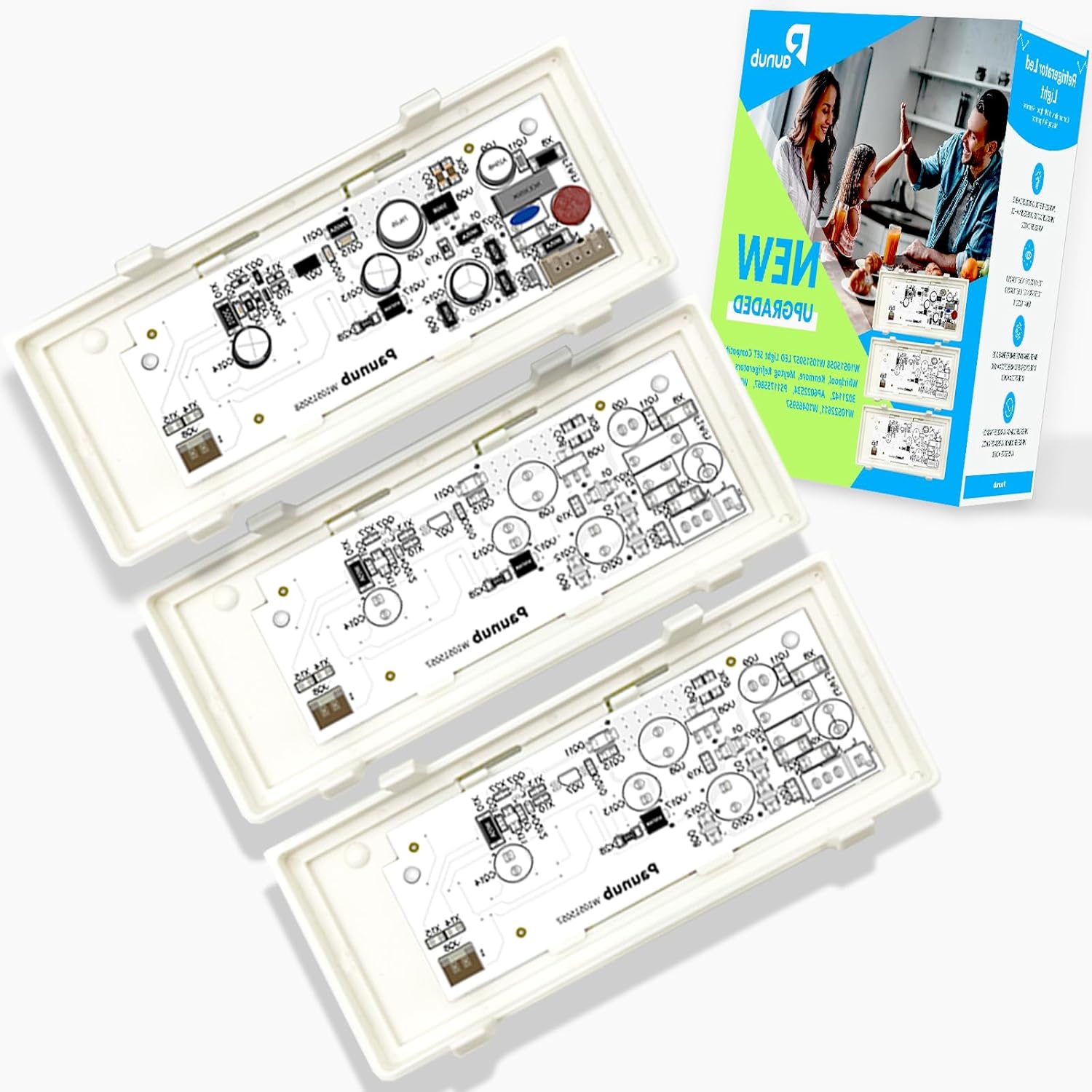 1 Pack W10515058 and 2 Pack W10515057 Compatible for Whirlpool Kenmore Maytag Refrigerator LED Light WPW10515058 WPW10515057 AP6022533 PS11755866 W10522611 W10465957 AP6022534 PS11755867 3021142