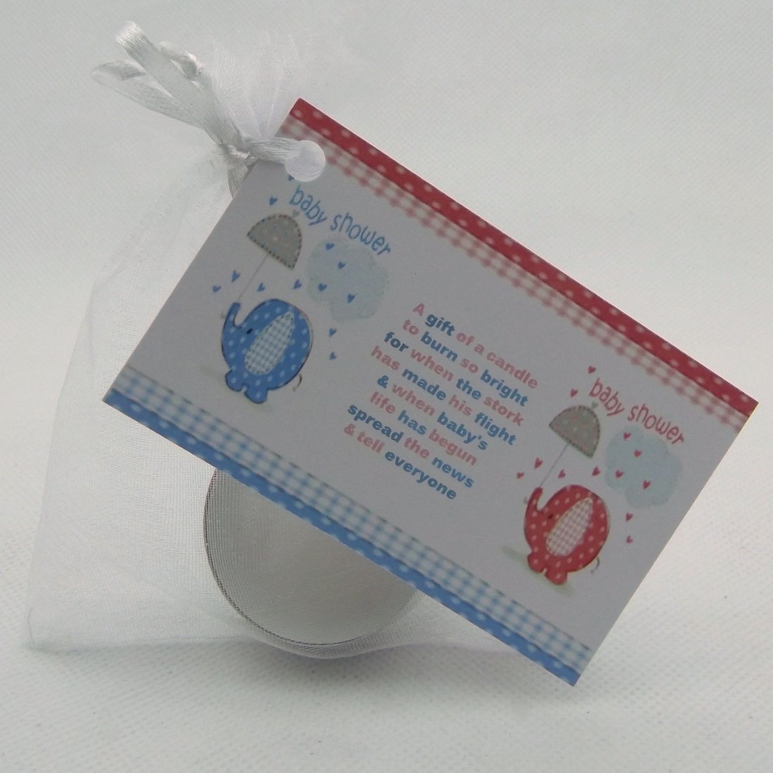 cleverlittlegifts GORGEOUS CUTE BABY SHOWER CANDLE FAVOURS WITH SCENTED CANDLES - BOY GIRL or ? (Pack of 10, White)
