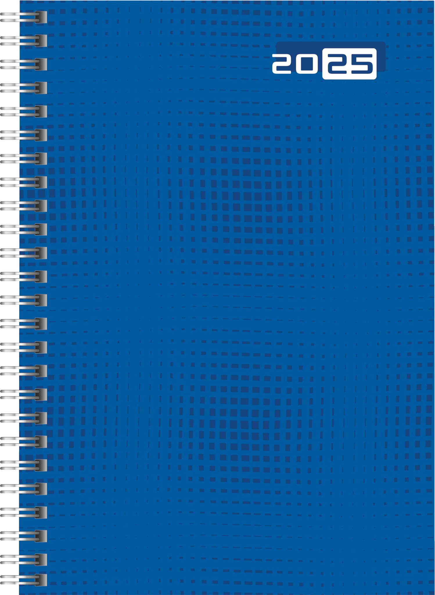 rido/idé Buchkalender Modell futura 2 (2025), 2 Seiten = 1 Woche, A5, 160 Seiten, Grafik-Einband, blau
