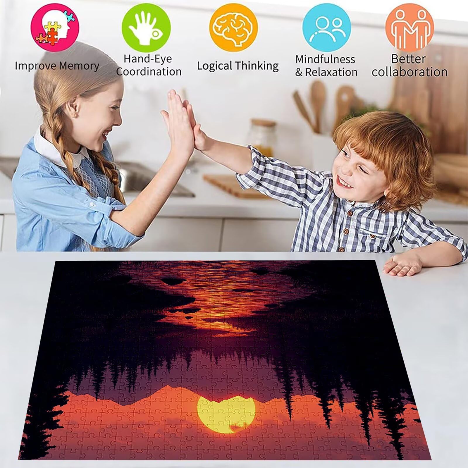 Puzzle 3000 elementów leśnych puzzle dla dorosłych strumień 122 x 81 cm unikalne rzemiosło klasyczne 3D drewniana układanka do rodzinnych gier aktywnych, układanka zrób to sam do dekoracji ścian domu