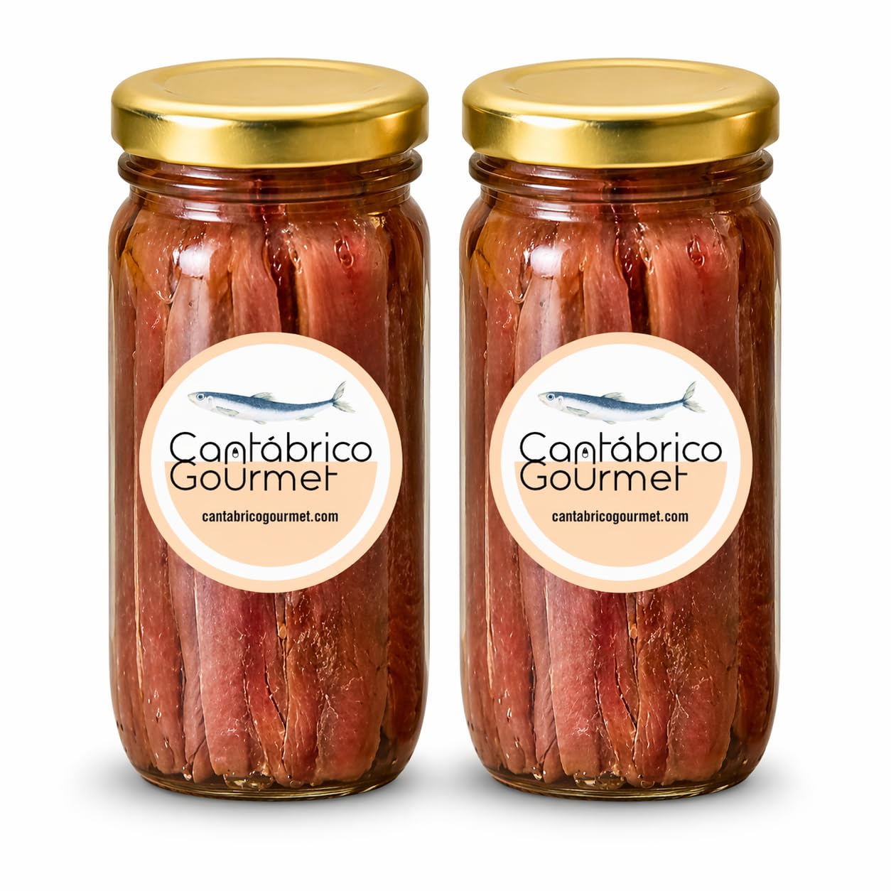 CANTABRICO GOURMET Anchoas de Santoña en Aceite 36-46 Filetes Artesanales Premium 200gr
