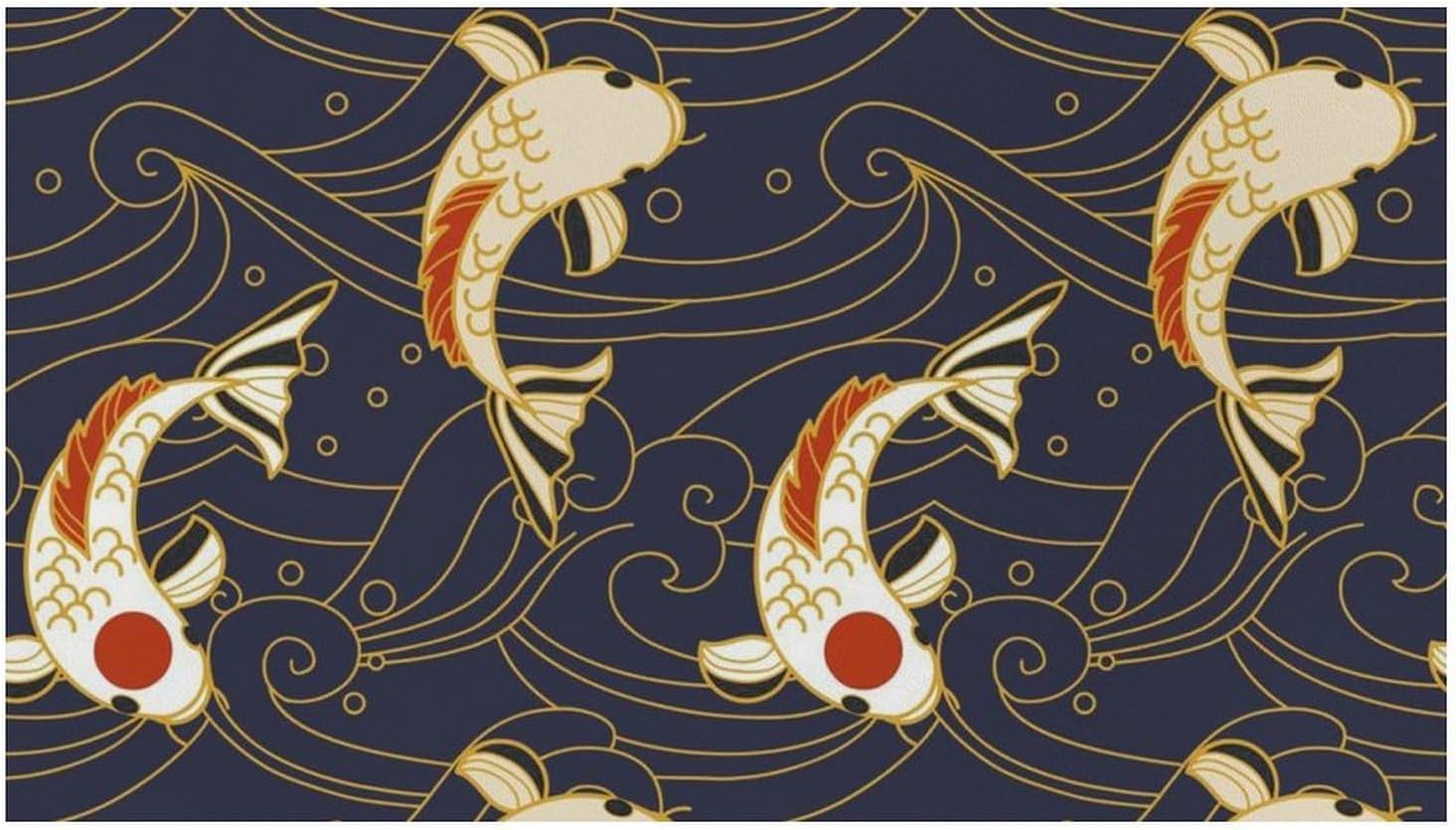 Japan Waves Fish Pet Feeding Mat Dog Cat Food Placemats for Water Bowl Non Slip