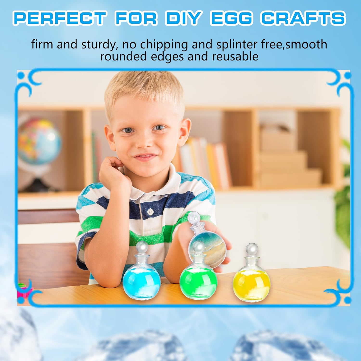 15 Pcs Glass Potion Bottle 240 ML Clear Round Spherical Decorative Magic Season Potion Bottles with Glass Stopper for DIY Art Home Decor Liquor Party Gift Snow