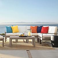 Vista 7 de Paquete de 2 fundas de almohada para exteriores, fundas de almohada decorativas de línea sólida, impermeables, para jardín, patio, sofá, decoración