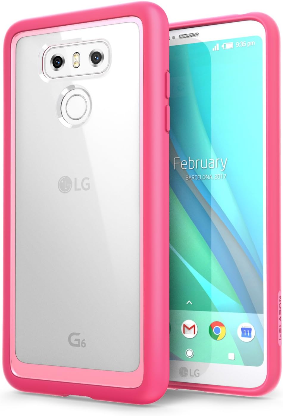 i-Blason LG G6 Case, [Scratch Resistant] Clear [Halo Series] Bumper Case Cover for LG G6 2017 Release (Pink)