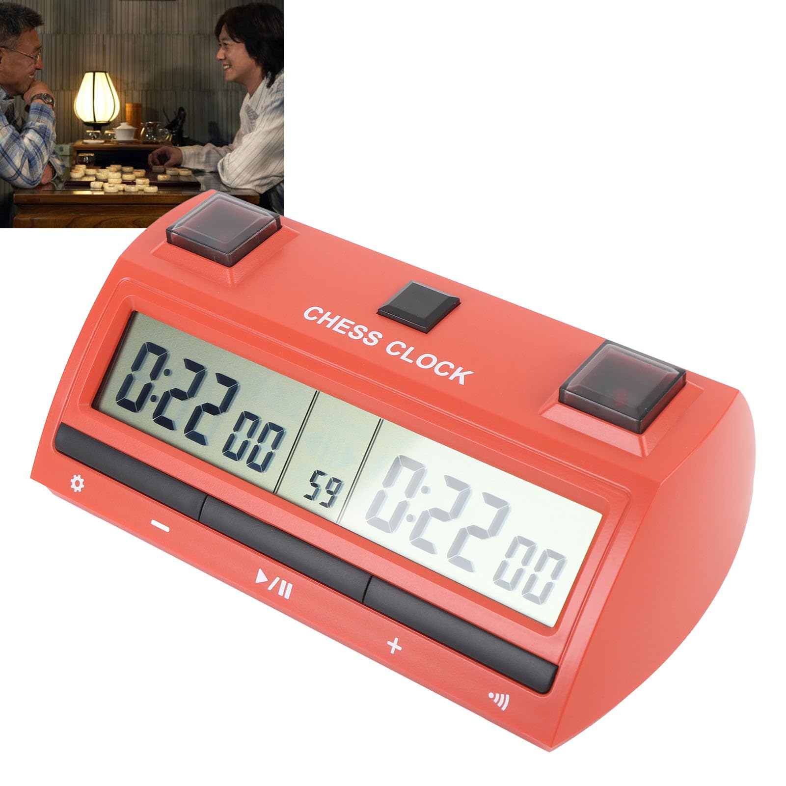 POENVFPO Horloge D'échecs, Récompense de Base Retardée Fonctionnalités Chronométrées, Grand écran Professionnel Portable Minuterie Numérique pour Jeu de société