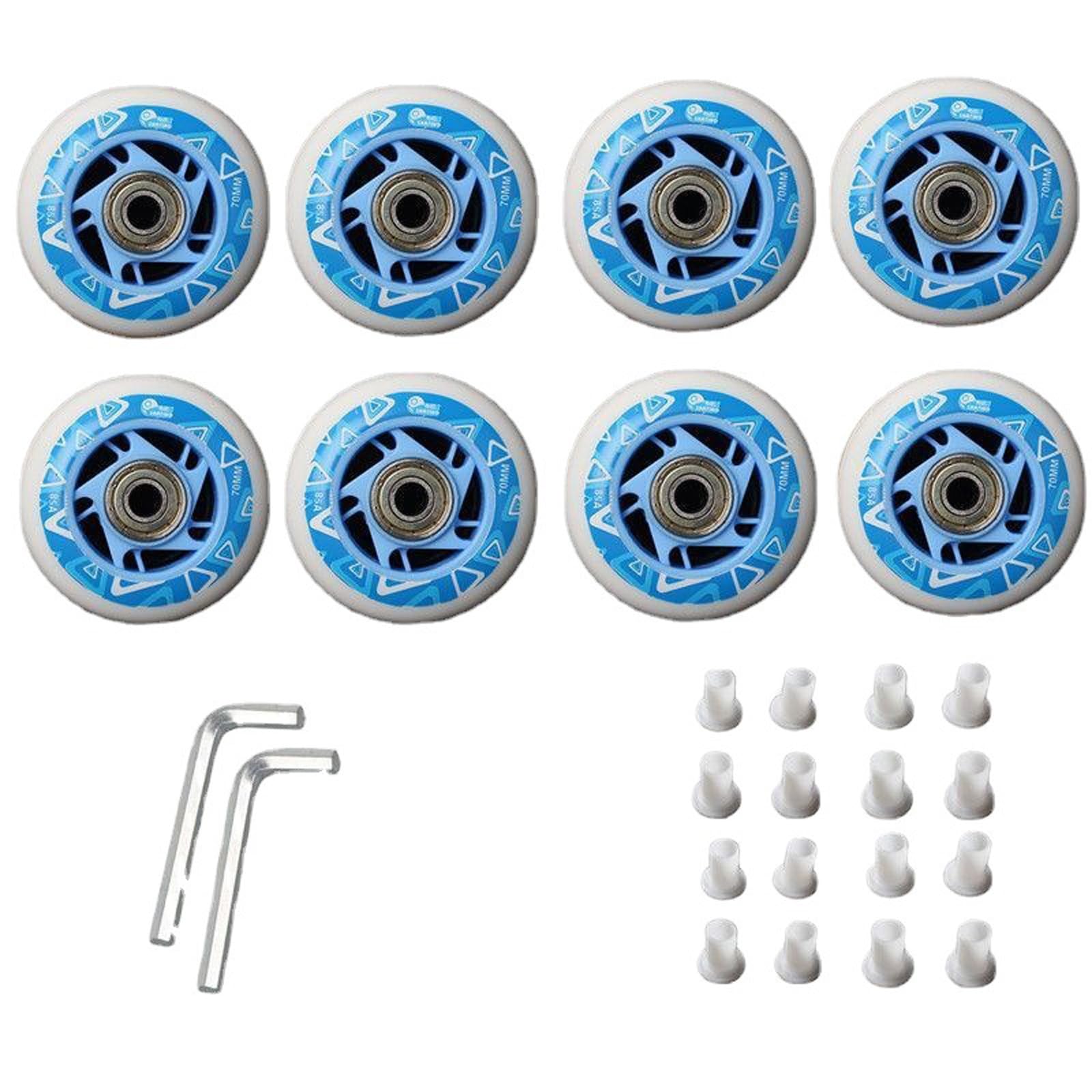 Inline-Skate-Rollen-Ersatz-Set – 64 mm/68 mm/70 mm PU-Räder, 85 A Härte mit ABEC-9-Kugellagern, 8 Stück, verschleißfest für reibungsloses Gleiten und Haltbarkeit