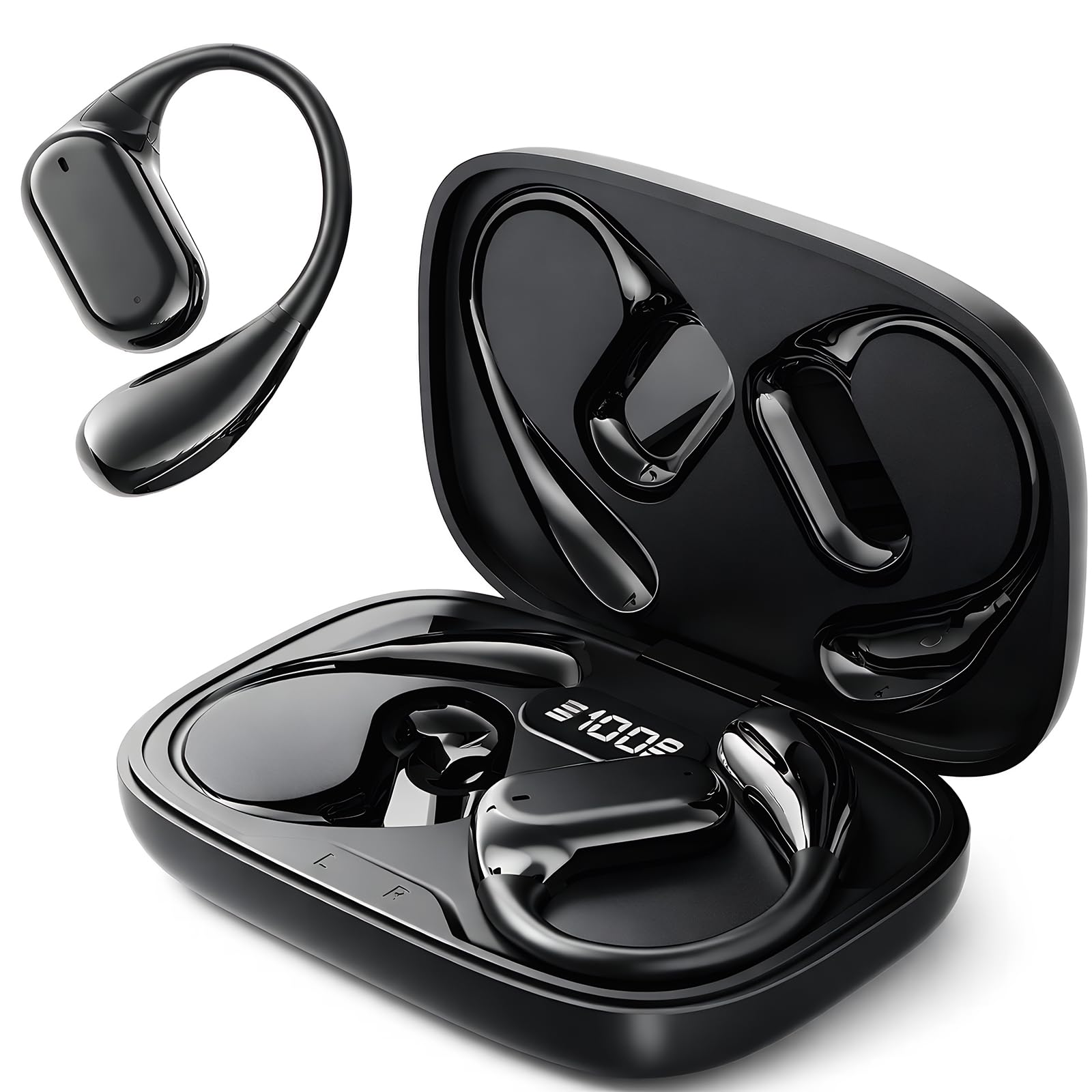 Wireless Earbuds Bluetooth 5.4 Headphones with Stereo Noise Cancelling, 40H Playtime, LED Display Charging Case, IPX7 Waterproof Sports Earphones with Deep Bass, Built-in Mic for Running, Gym, Workout