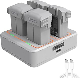 CYNOVA DJI Charging Hub for DJI Mini 3 Pro Battery Charger / DJI Mini 4 Pro Battery Charger, Two-Way DJI Mini 3 Pro Battery / Mini 4 Pro Battery Plus Intelligent Flight Battery Faster Charger 2 by 2 for DJI Mini 3 Pro Accessories / DJI Mini 4 Pro Accessories