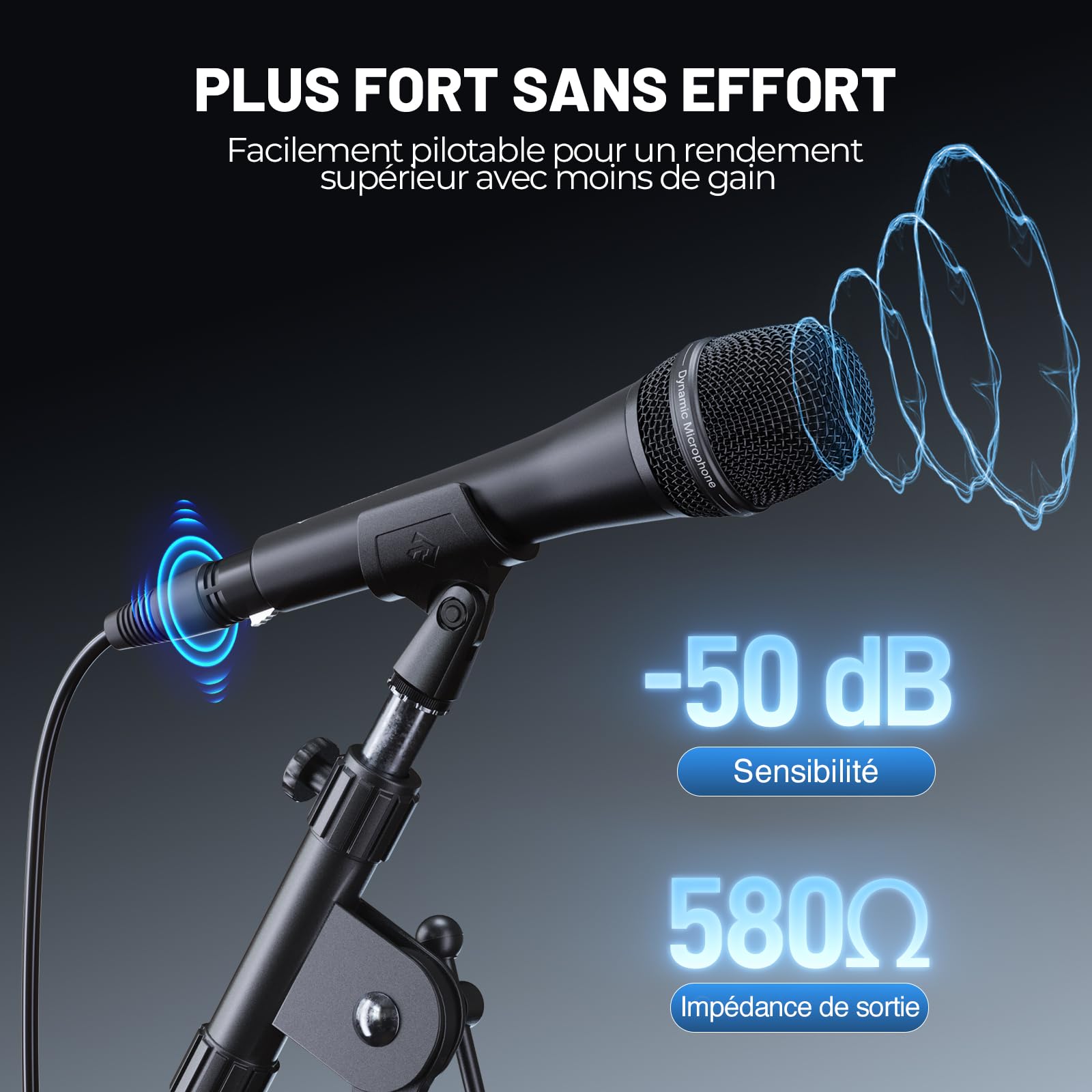 Phenyx Pro Micro Vocal Dynamique Supercardioïde XLR PM-26