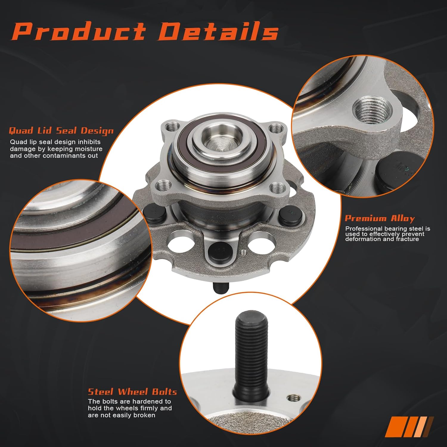 [2 Pack] DRIVESTAR 512320 Rear Wheel Bearing and Hub Assembly Compatible with 2005-2016 Honda Odyssey Hub Bearing Assembly 5 Lug