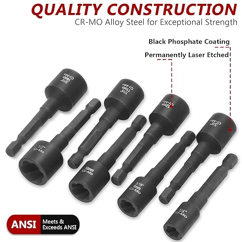 Miniatura 3 de RIMKOLO Juego de extractor de pernos hexagonales de 9 piezas, removedor de tuercas de llanta fácil de sacar para tuercas peladas, oxidadas,
