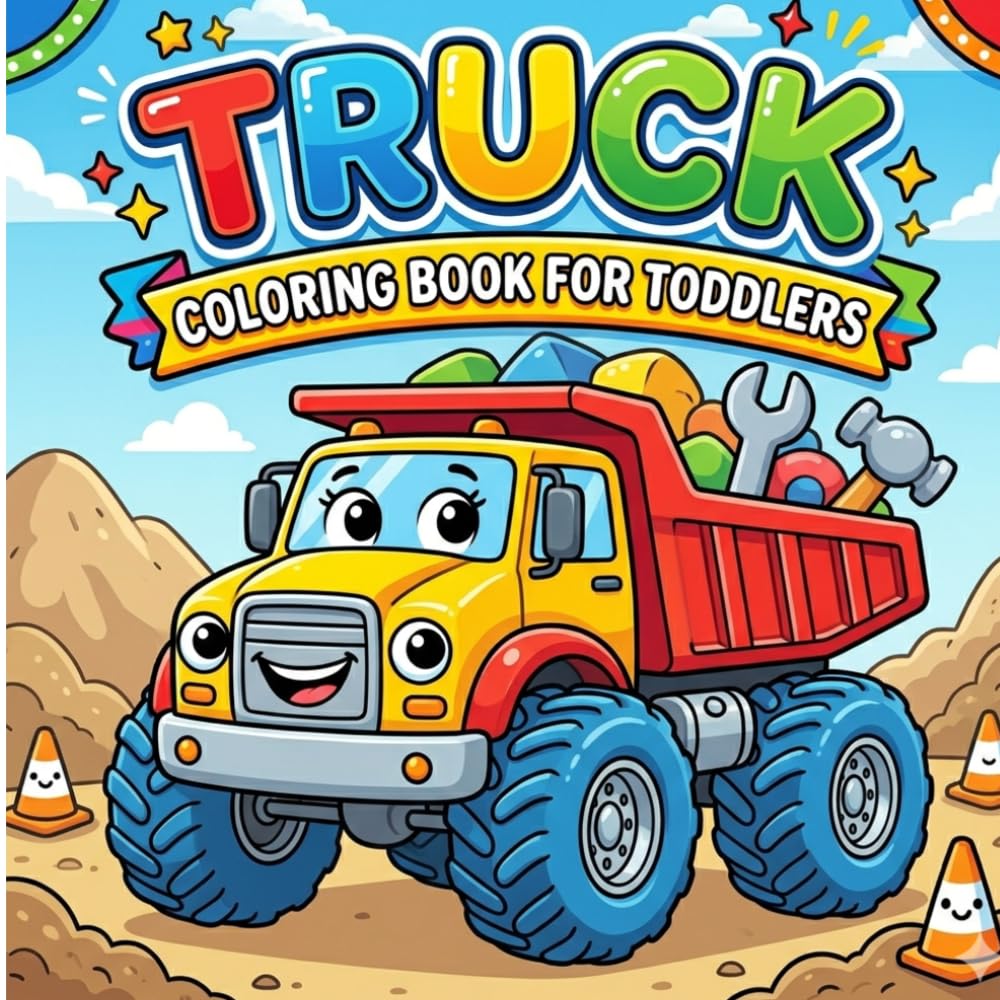 Truck Coloring Book for Toddlers: Big Vehicles with Easy Pages Ages 2–4 (My First Vehicle Coloring Series)