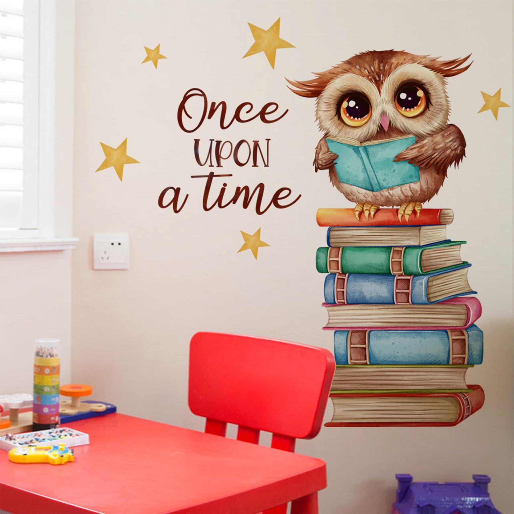 Wasise Reading Corner Decorations, Owl Wall Art, Reading Corner Sticker - Image 4