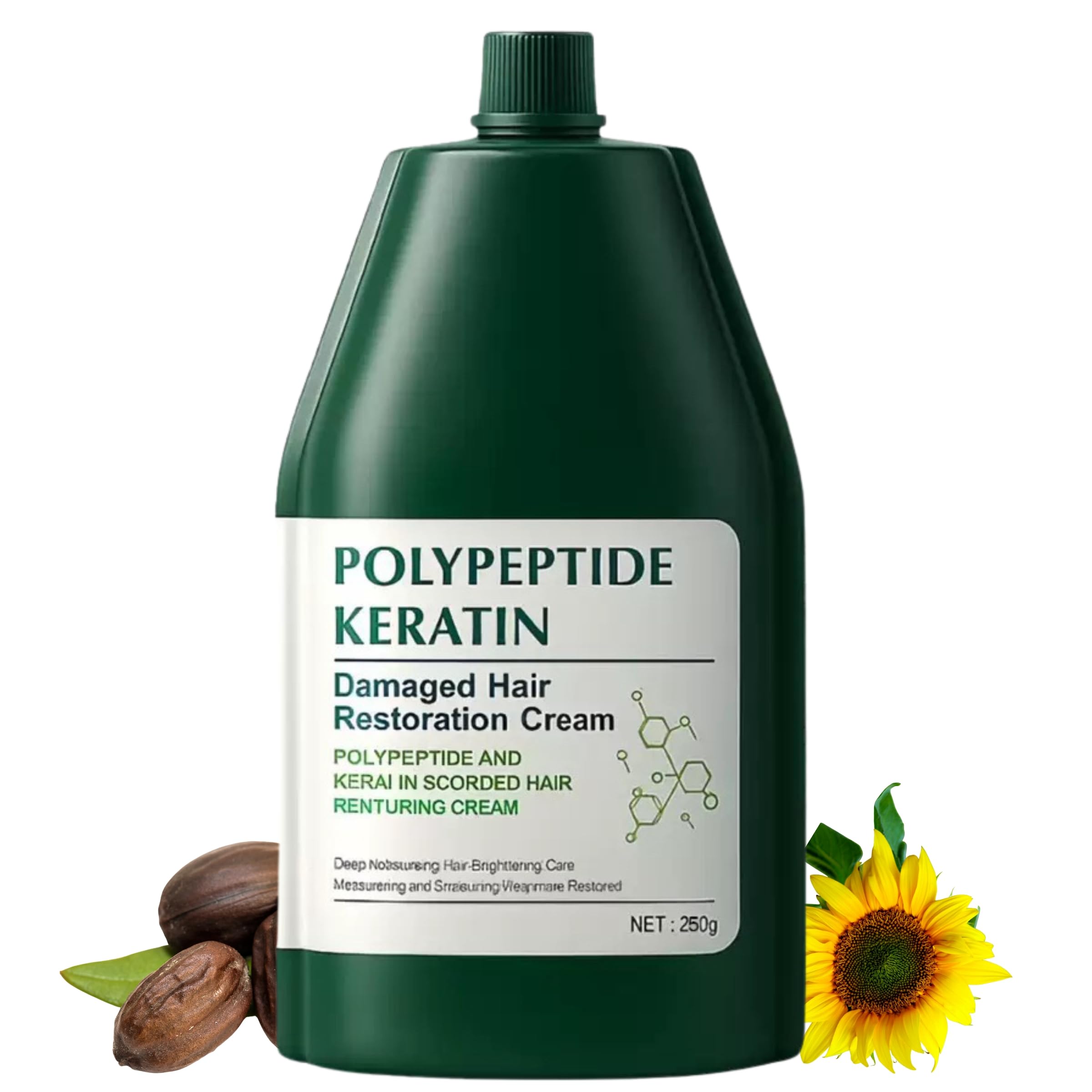 Polypeptide Keratin Hair Mask, polipeptide keratin, Deep Conditioning Hair Treatment for Dry Damaged Hair, Mascarilla Para El Cabello, Hydrating Smoothing Repairing for Lasting Shine