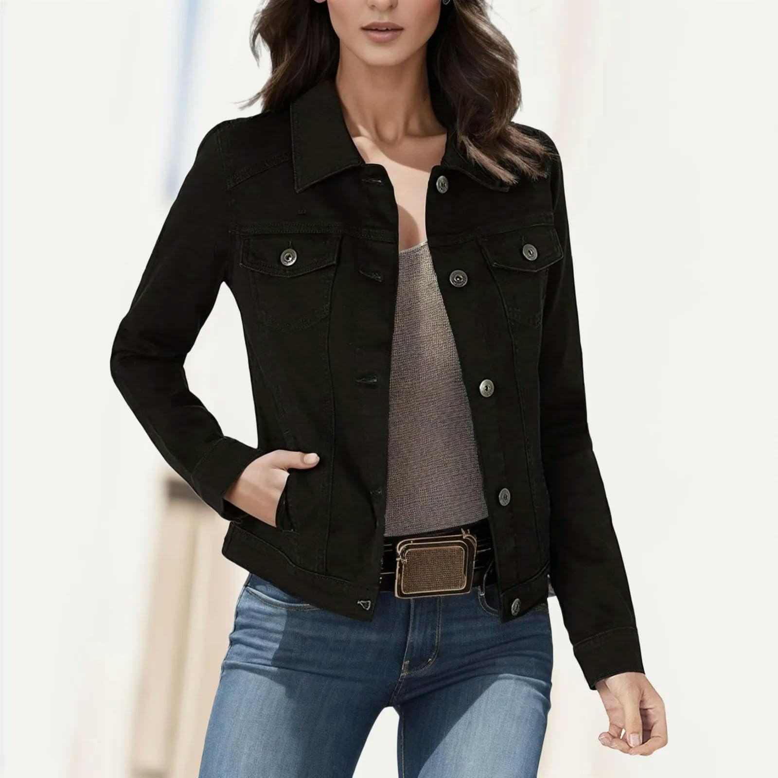 Giacca Uomo Jeans Giacca da Donna Giacche Invernali Autunnali per Camicia da Donna Streetwear Femminile da Donna A Maniche Lunghe da Donna Top