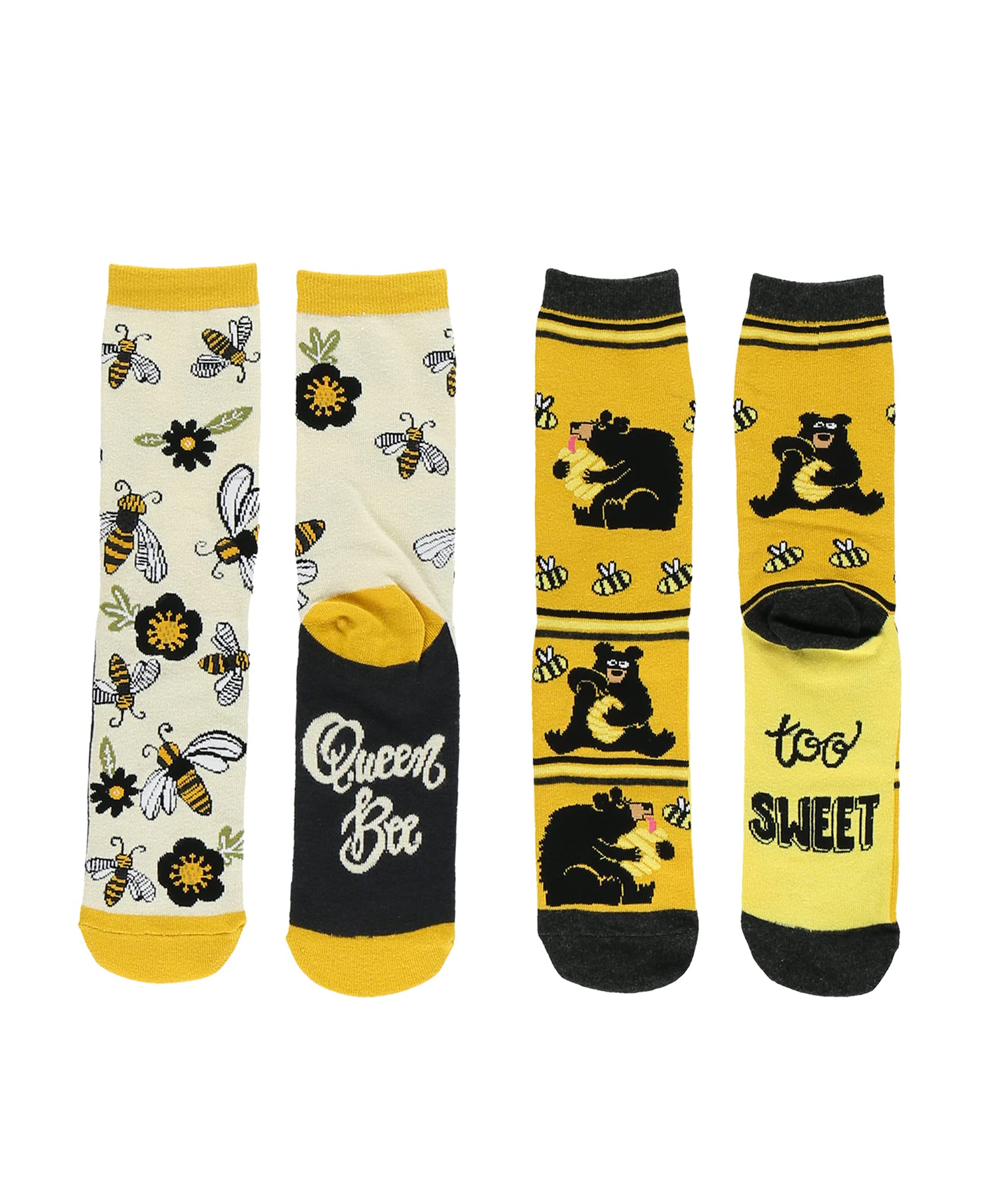 Lazy OneCrew-Length Funny Socks for Women and Men, Crazy Crew Socks with Designs, Novelty Socks in Adult Sizes, Pack of 2
