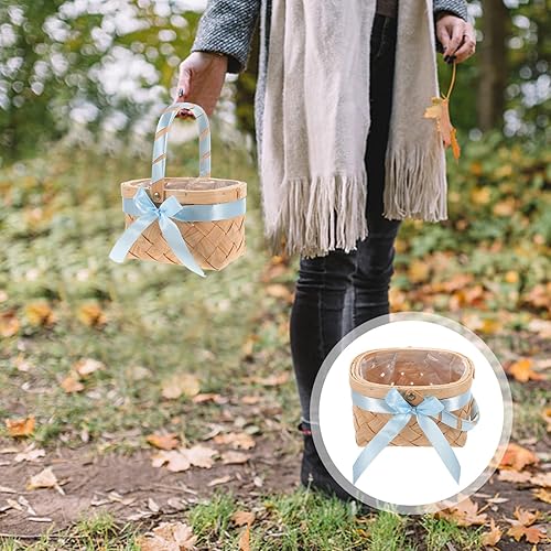 Miniatura 6 de Abaodam Cesta de mimbre azul, 59.1 in, multifuncional