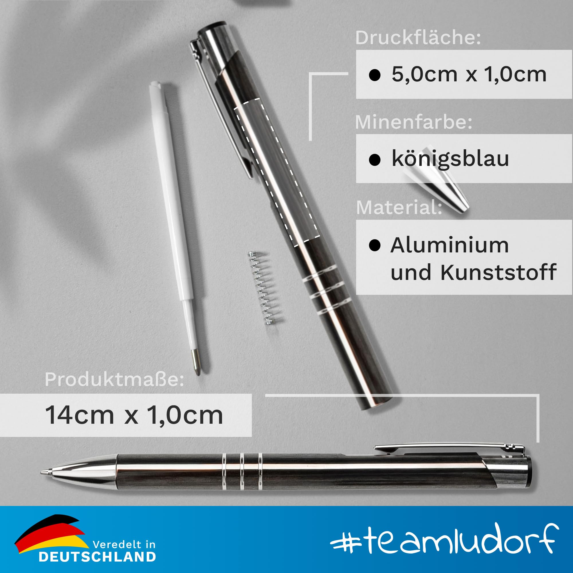 BIASTO Kugelschreiber mit Gravur – personalisierter Metall Kugelschreiber mit Wunschtext – Stift mit Namen – Gravur für Rechts- oder Linkshänder BIASTO Kugelschreiber mit Gravur – personalisierter Metall Kugelschreiber mit Wunschtext – Stift mit Namen – Gravur für Rechts- oder Linkshänder
