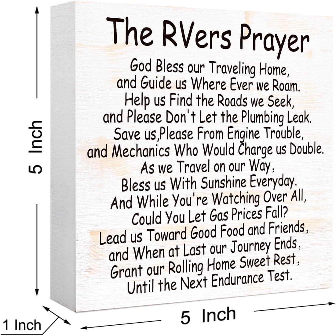 Farmhouse Camping Decor Funny Camping Sign Rustic The RVers Prayer Wood Block Sign Home RV Camper Decor,Camper Decorations Accessories for Inside,Camping Gifts image 2